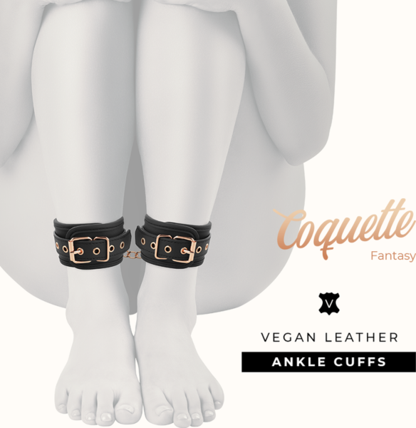 Polstrede håndjern fra Coquette Chic Desire Fantasy med spænde og forbindelsesstykke