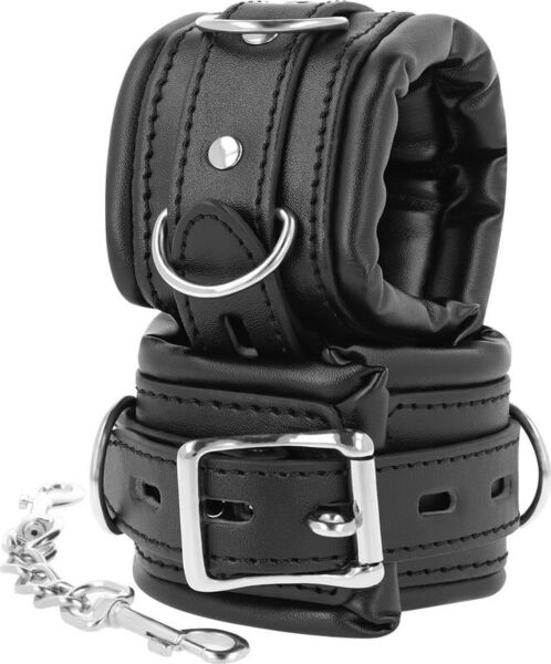 BDSM-håndjern Darkness Padded Locking Cuffs, polstrede og med låsespænde