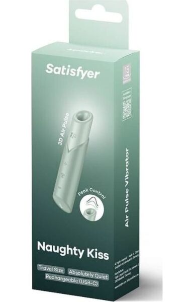Klitorissuger Satisfyer Naughty Kiss i farven mint, formet som en læbestift