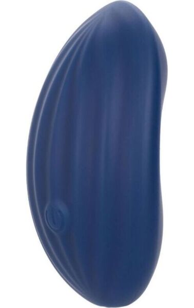 Massagevibrator CalExotics Cashmere Velvet Curve af flydende silikone med riflet overflade