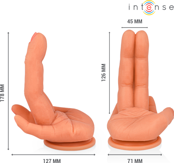 G-punkt dildo Intense Leela, formet som en hånd og med sugekop i foden