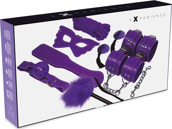 Lilla bondagesæt Experience BDSM Fetish Kit Purple Series med tilbehør