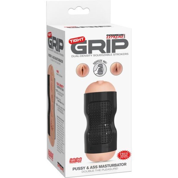 Masturbator PDX Extreme Tight Grip med åbninger, der efterligner en vagina og en anus