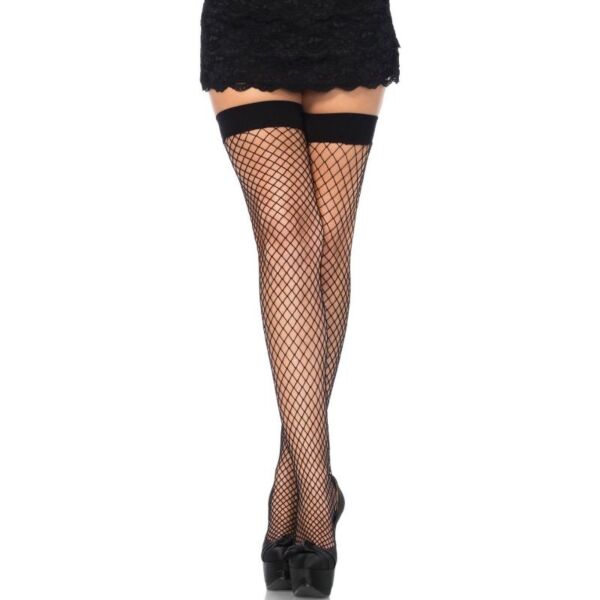 Sorte fiskenetstrømper Leg Avenue Dream Net, one size, lårhøje