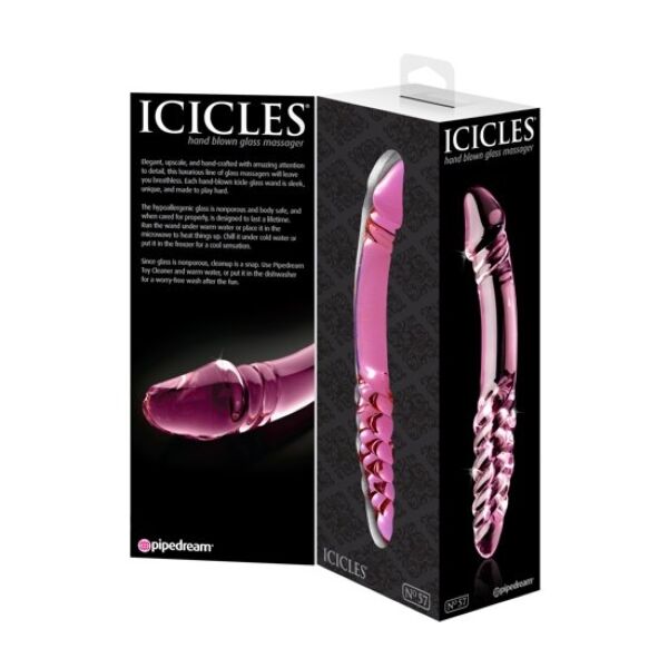 Glasdildo Pipedream Icicles N. 57, dobbeltsidet