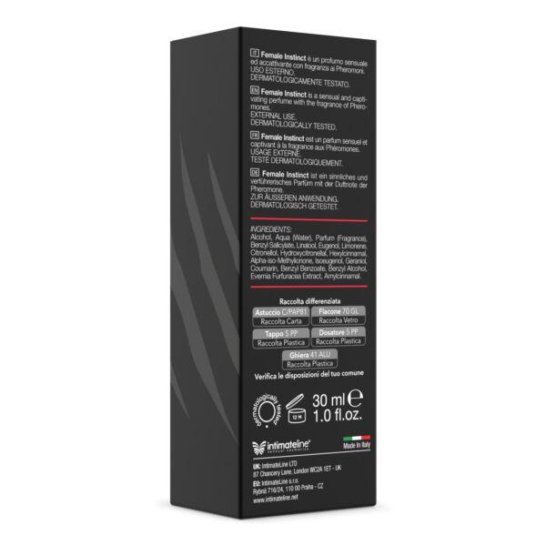Flaske med feromonparfumen Intimateline Female Instinct på 30 ml