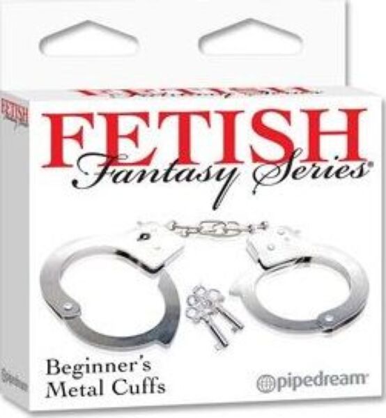 Pipedream Beginner's Metal Cuffs håndjern til håndleddene, forbundet med en kæde af forkromet stål