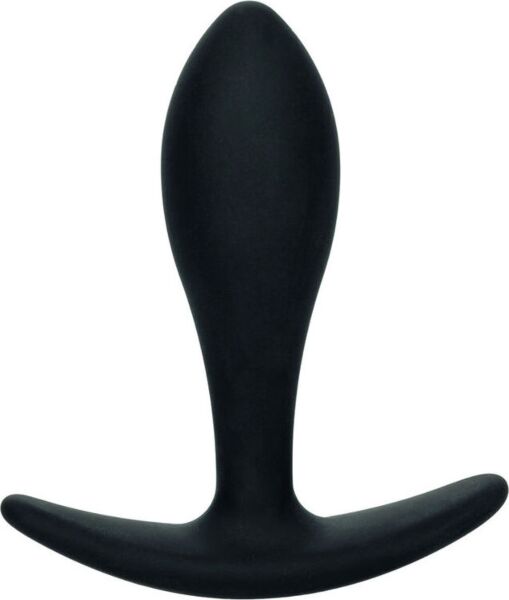 Sort buttplug fra CalExotics, Boundless Teardrop, dråbeformet og med håndtag i bunden