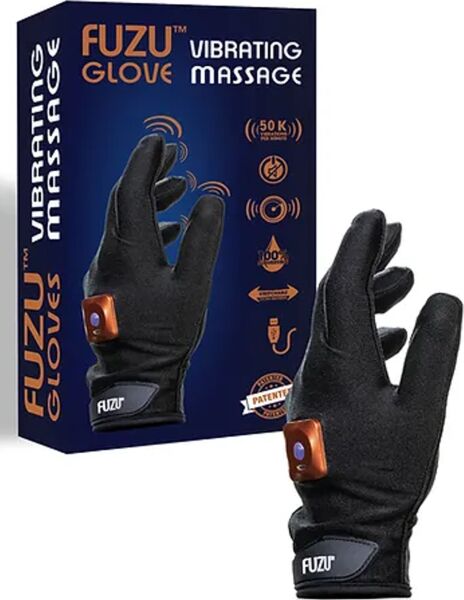 Vibrerende massagehandske FUZU Vibrating Massage Glove, i sort