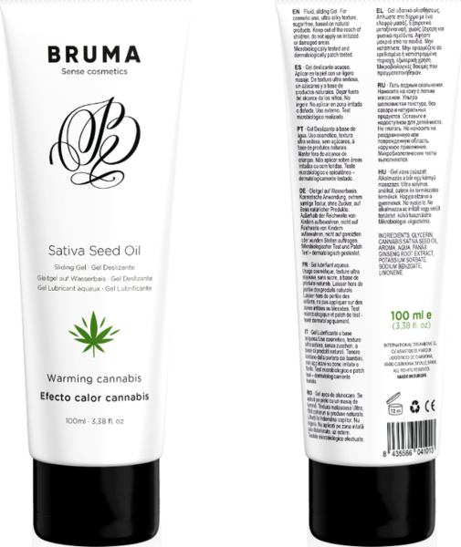 Bruma Cannabis glidecreme med cannabissmag og varmeeffekt, i 6 ml og 100 ml