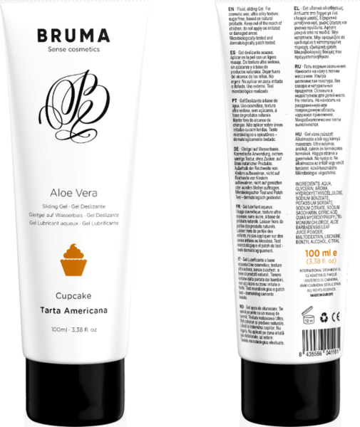 Emballage med den vandbaserede glidecreme Bruma Aloe Vera