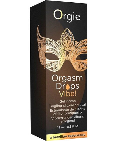 Dråbeflaske af glas på 15 ml med klitorisgelen Orgie Orgasm Drops Vibe