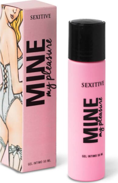 Beholder på 50 ml med intimgelen Sexitive Mine, my pleasure