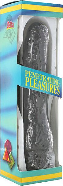 Realistisk vibrator Seven Creations P-Shape 20 cm, sort penis