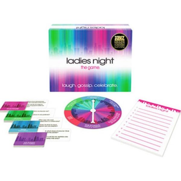Spørgsmålsspillet Kheper Games Ladies Night med drejeskive, blok og kort