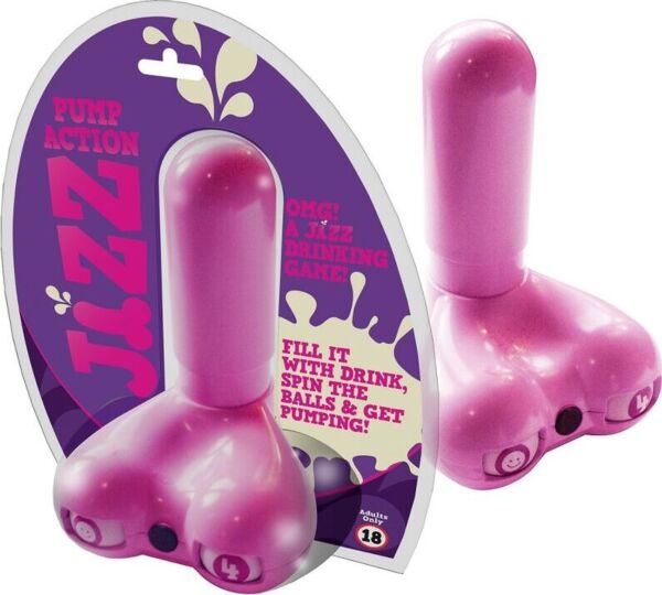 Drikkespillet Jizz Drinking Game fra Spencer & Fleetwood, udformet som en penis