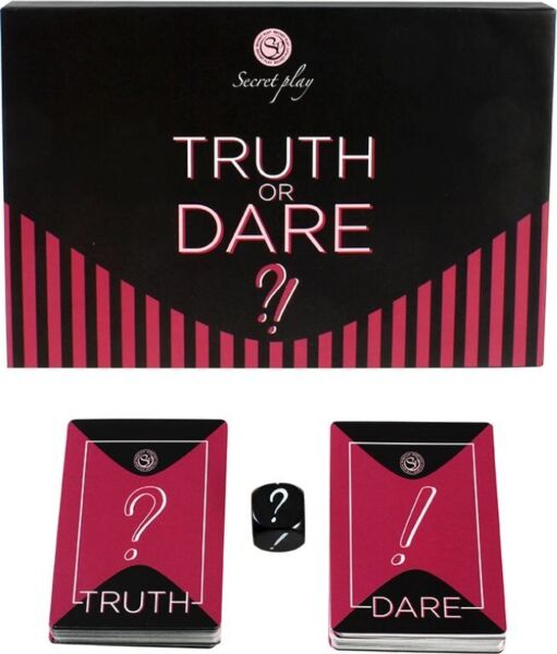 Kortspillet Secret Play Truth or Dare FR/PT med terning