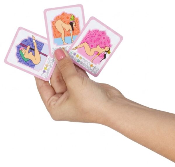 Kortspillet Secret Play Kamasutra Play med stillingskort og timeglas
