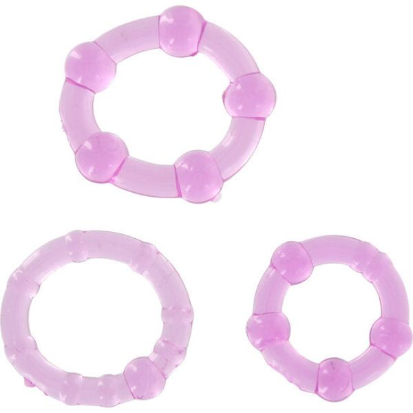 Sæt med tre penisringe i silikone, Seven Creations Stay Hard Three Rings
