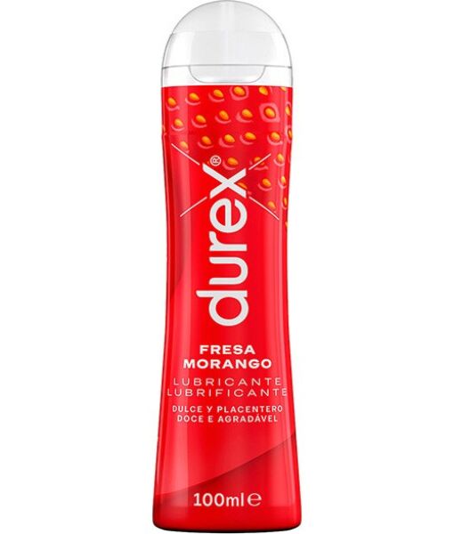 Flaske med Durex Jordbærsmag glidecreme på 50 ml