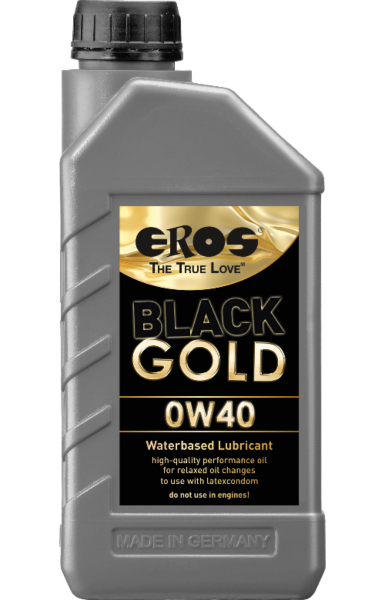 Vandbaseret glidecreme EROS Black Gold i dunk på 1000 ml