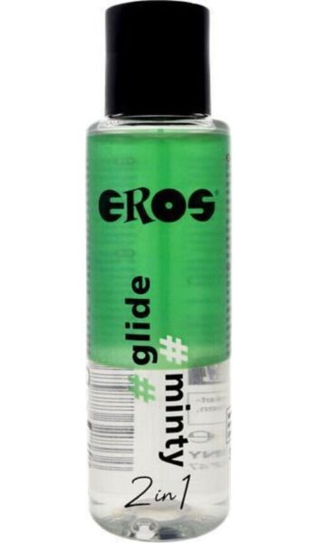 Flaske med 100 ml af glidecremen EROS 2 i 1 Glide Minty