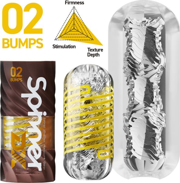 Masturbator Tenga Spinner DX 02 Bumps med etui og tørrestativ