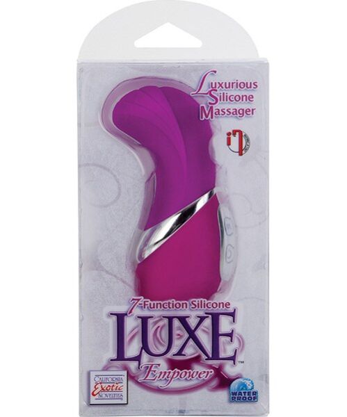 Calexotics Silicone Luxe Empower minivibrator i pink med buet spids med hævede striber