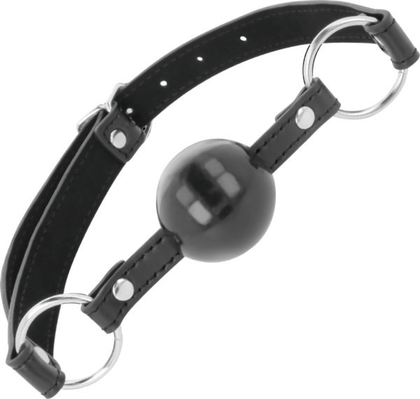 Darkness Black Ball Gag, sort ball gag med remme