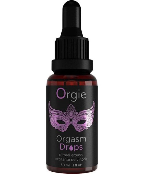 Flaske med Orgie Orgasm Drops, klitorisgel på 30 ml