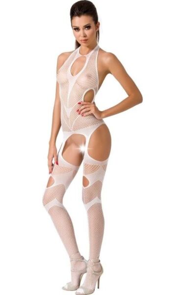 Bodystocking i net Passion BS053 med skridtåbning