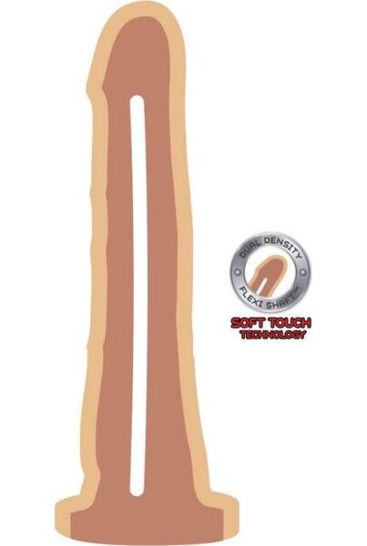 Realistisk dildo ToyJoy Dual Density Dong 19 cm i lys hudfarve og med base med sugekop