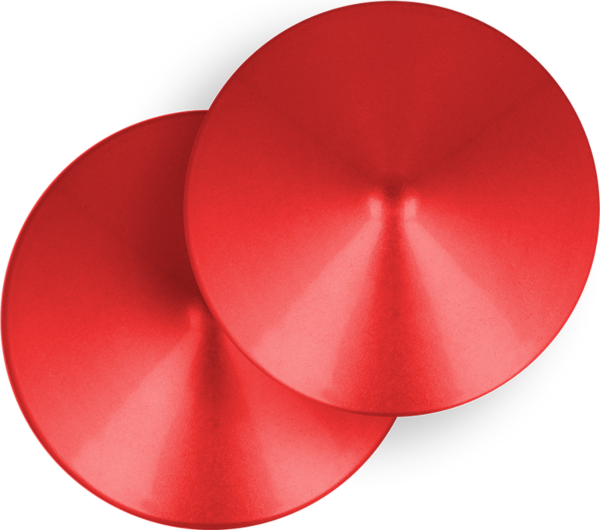 Nippelcovers Ohmama Fetish Red Circle, runde og røde med metallisk struktur