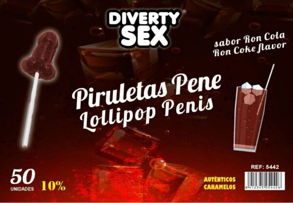 Displaydåse med 50 penisslikkepinde fra Diablo Goloso