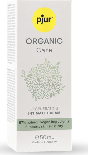 Flaske med intimcremen pjur Organic Care 50 ml med airless-dispenser