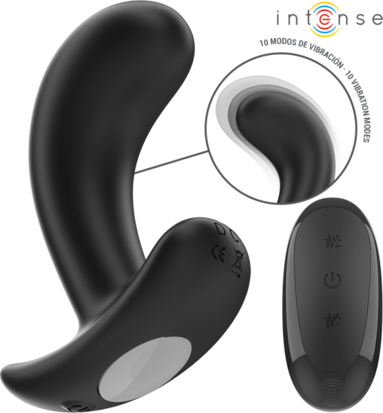 Sort buttplug Intense Chandler med fjernbetjening