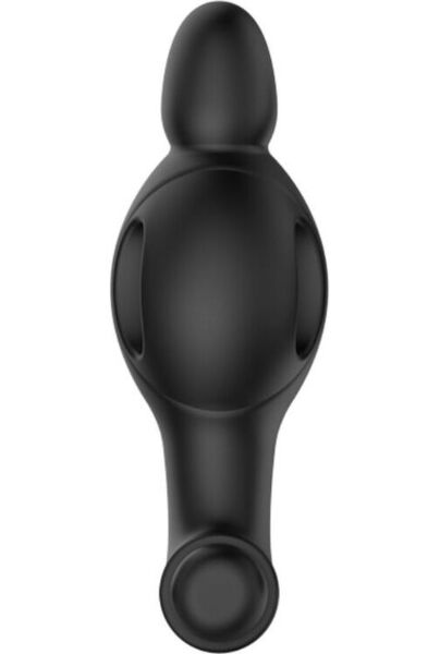 Mr Play buttplug med vibration i mat sort silikone med kuglevibrator