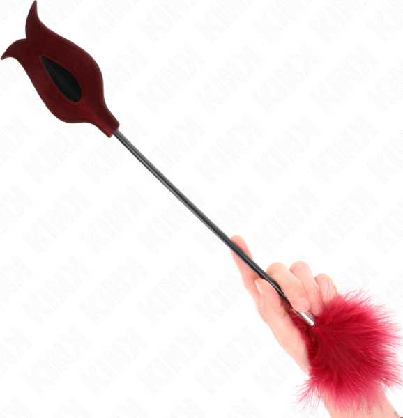 Kink-fjerpisk i pink, 38 cm, til blid erotisk leg