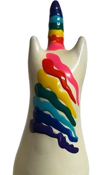 Sjovt kondom Condomerie Unicorn Rainbow, håndmalet