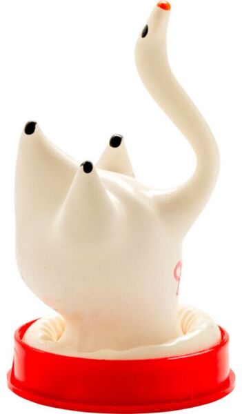 Dekorativt spøgekondom Condomerie Handpainted Swan, håndmalet med en svane