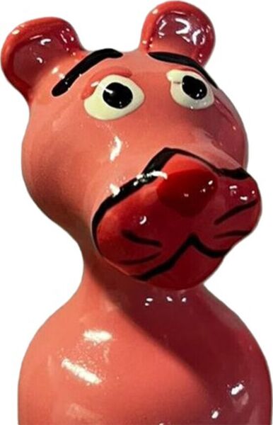 Sjovt kondom Condomerie Pink Panther af latex, malet i hånden