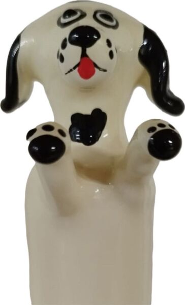 Dekorativt kondom Condomerie Happy White Dog XL, malet i hånden