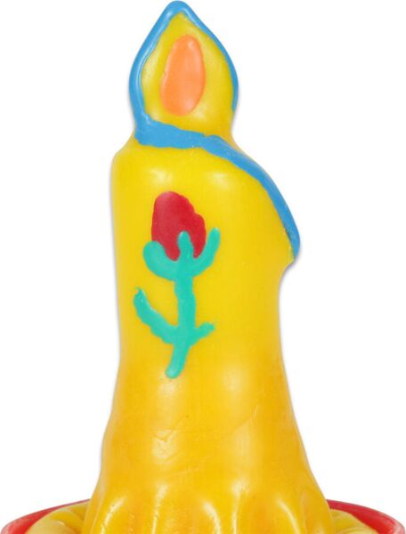 Spøgekondom Condomerie Candle, håndmalet med et lys