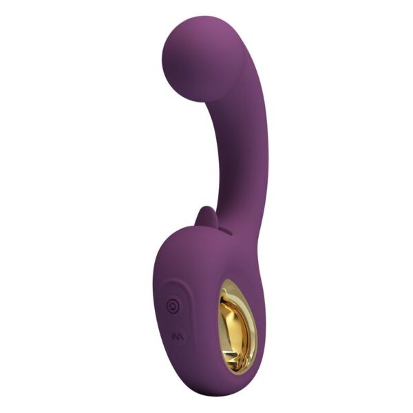 Vibrator med dobbelt stimulation, Pretty Love Brynnlee, i lilla med ekstern tunge