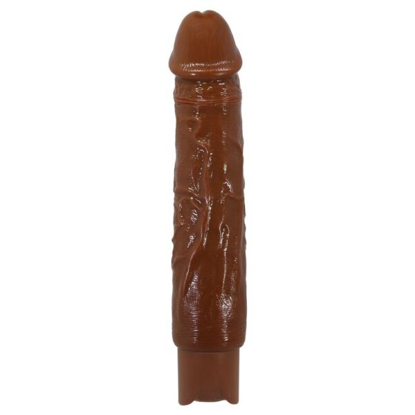 Realistisk vibrator Pretty Love Duke i brun med markeret kikkert og relief på skaftet