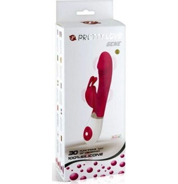 Rabbit vibrator Pretty Love BI-014224 i lilla og hvid med ører til klitoris