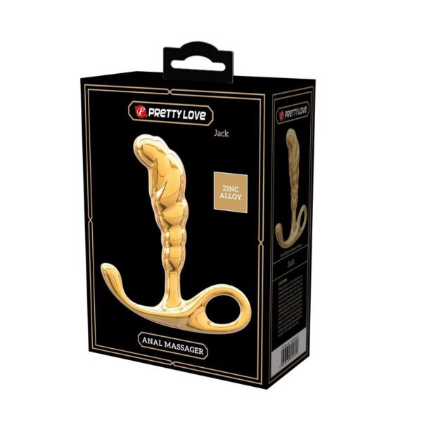 Jack prostatamassager i guld med bred base