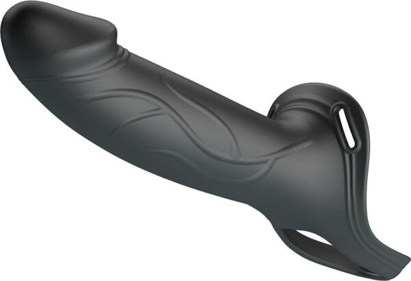 Strap-on Pretty Love BW-022108 med hul, realistisk dildo, i sort