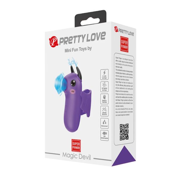 Fingervibrator Pretty Love Magic Devil, lilla og formet som en lille djævel