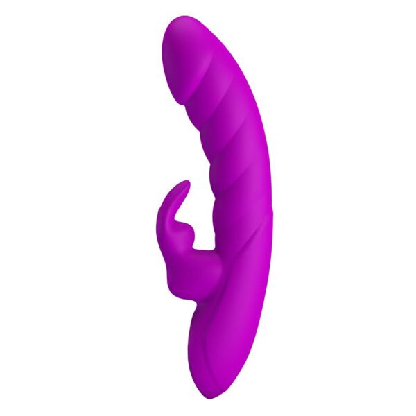 Rabbit vibrator Pretty Love Monica i lilla med buet spids og arm til klitoris